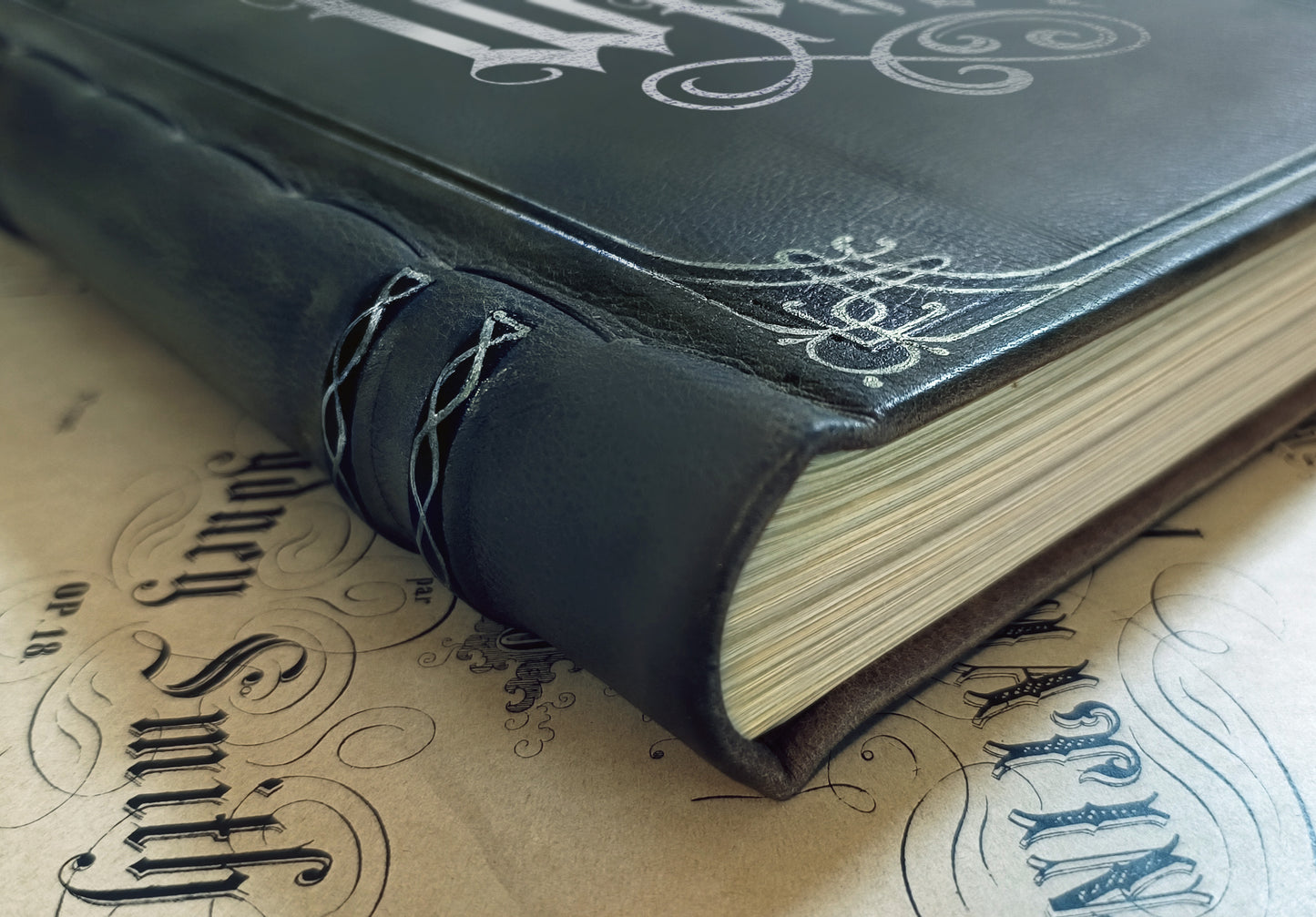 Detail of a large vintage style book