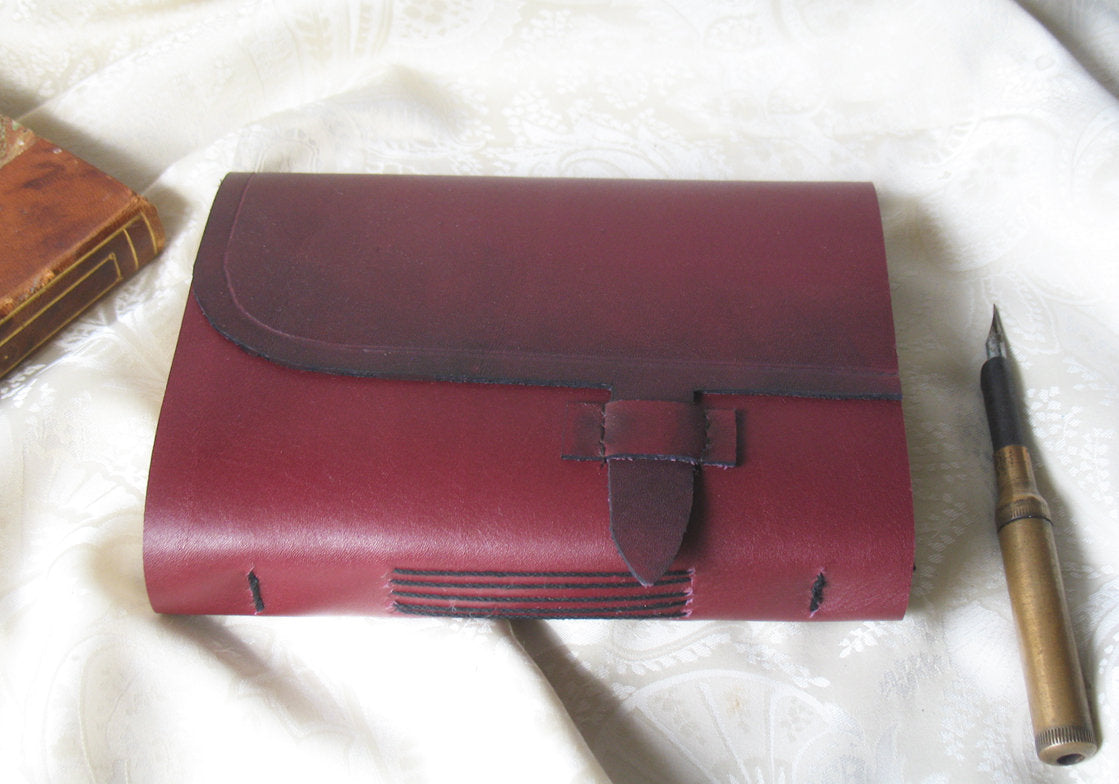 burgundy leather journal, leather notebook, travel diary, vintage style paper, burgundy blank book, pocket journal
