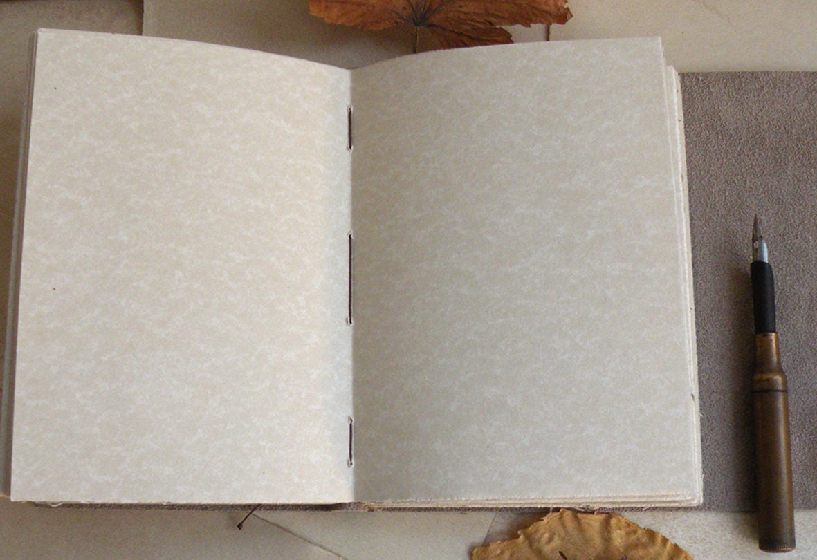 Vintage Key Gray Leather Journal: Personalized Monogram Diary with Key, Unlined Pages