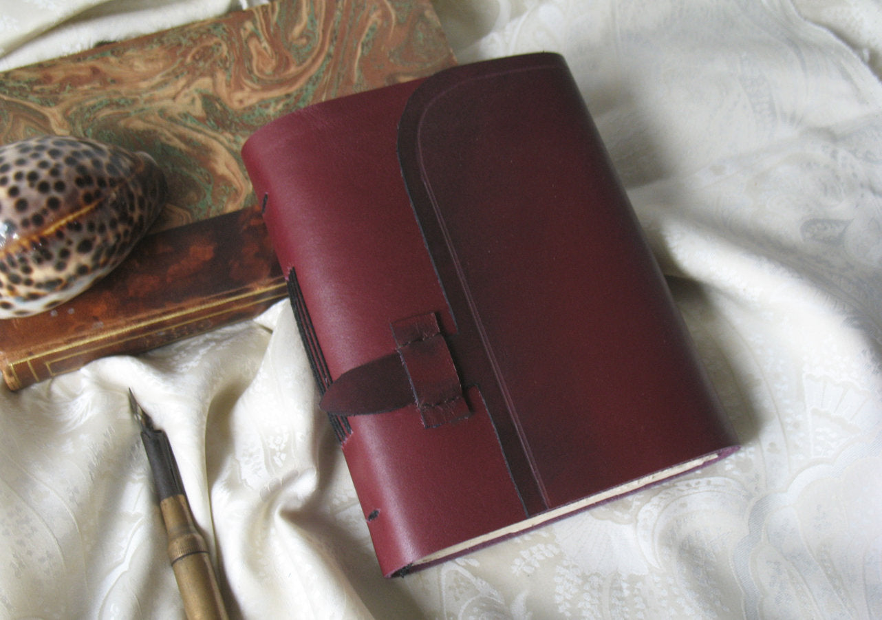 burgundy leather journal, leather notebook, travel diary, vintage style paper, burgundy blank book, pocket journal