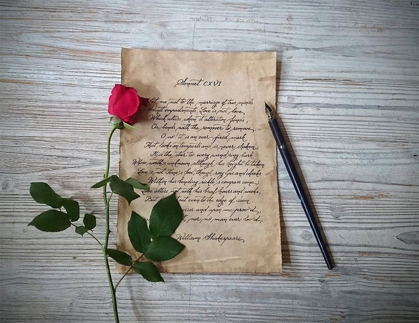 custom love letter, wedding vows calligraphy on vintage style paper handwritten anniversary romantic gift old handwriting