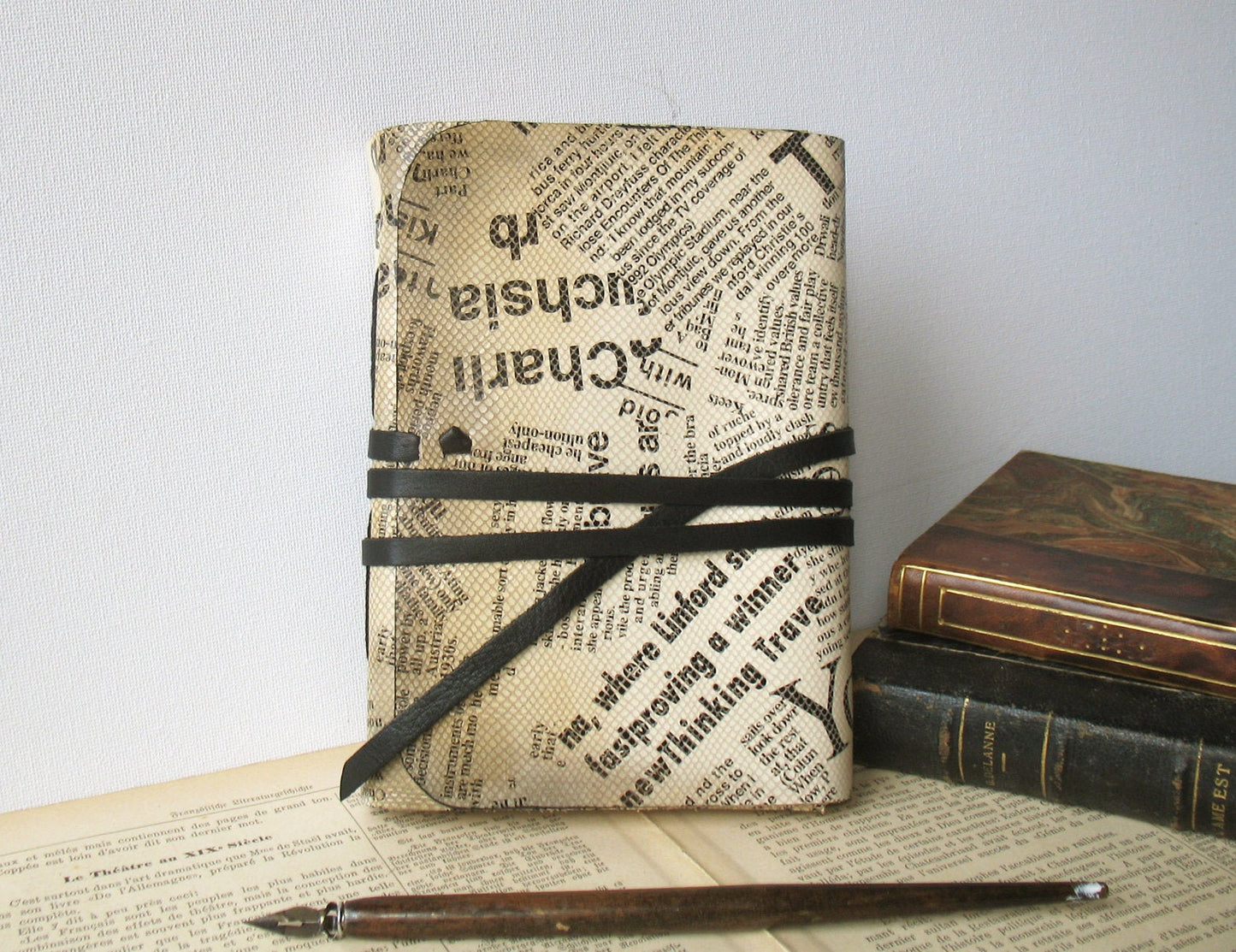 handmade leather journal - leather travel diary - white leather notebook - blank book - vintage style paper