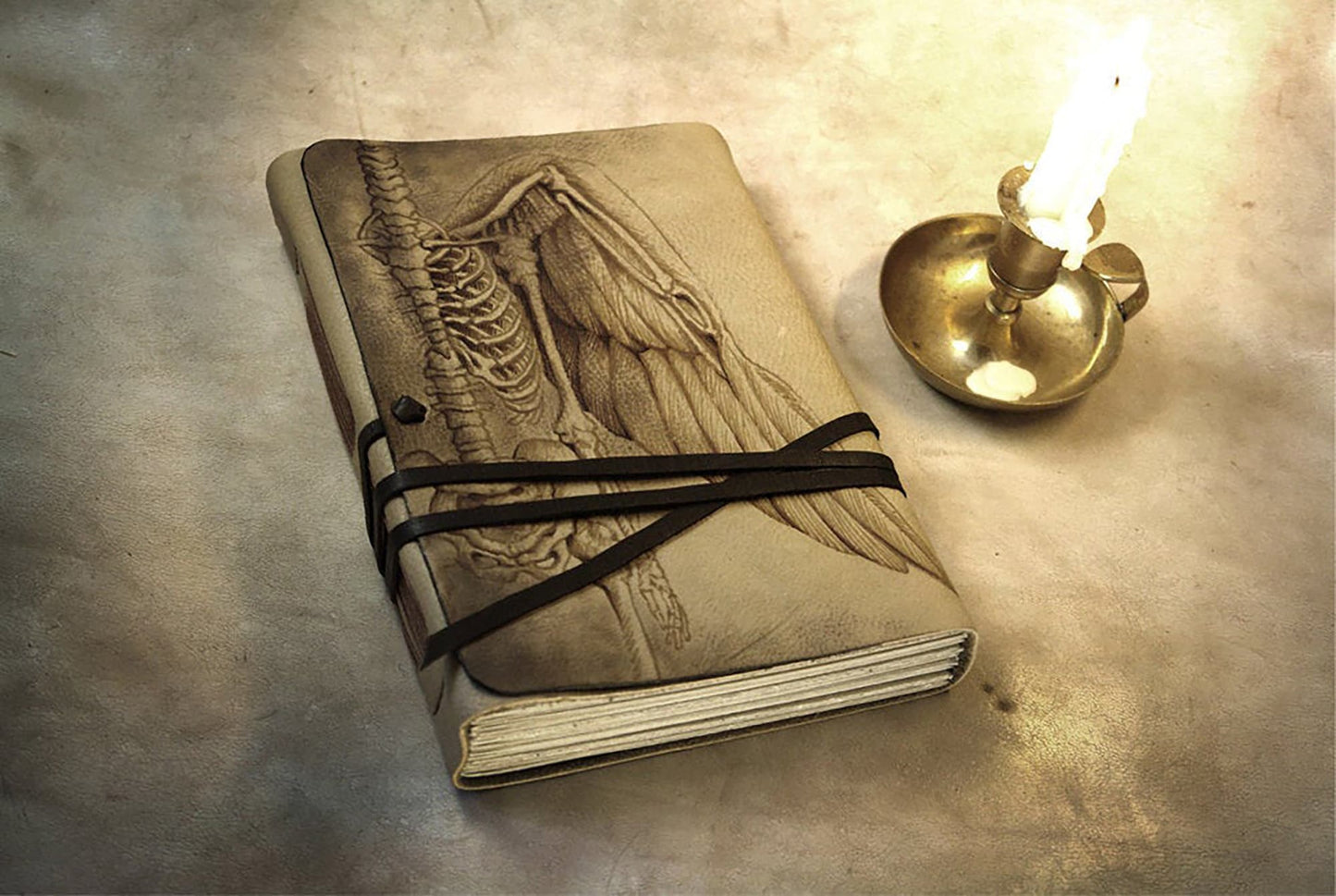 large leather journal, sketchbook, journal for drawings, gift for artist, gift for painter, blank notebook, drawing pad, Anatomy of an Angel