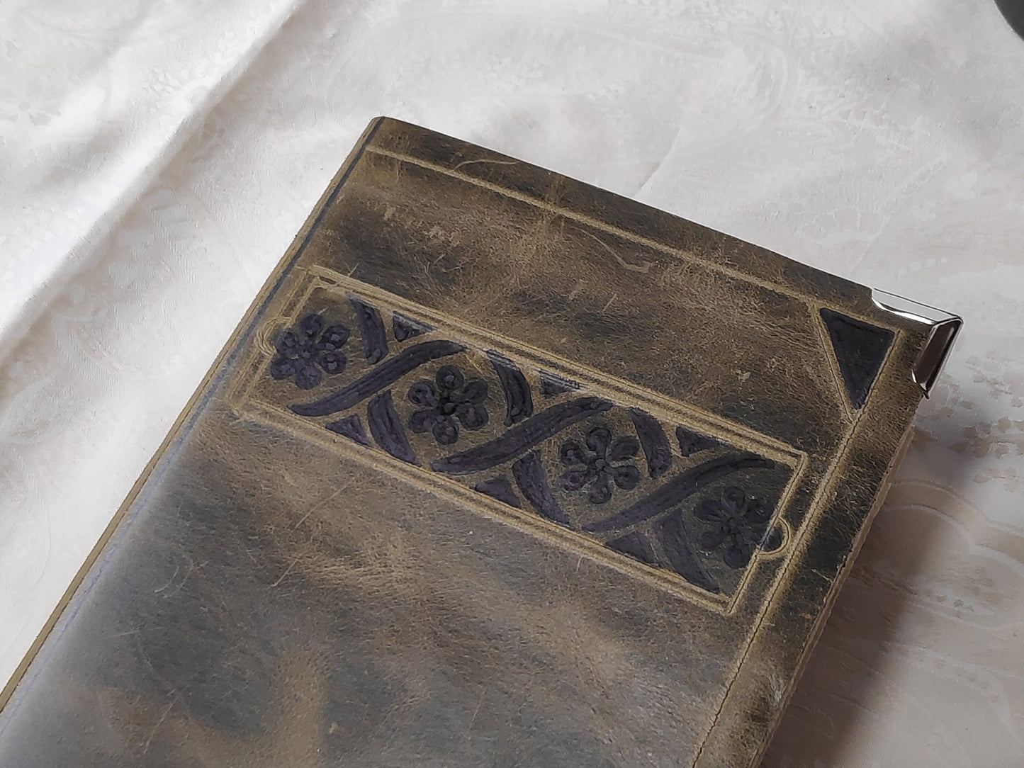 khaki leather journal, khaki-brown leather journal, pocket leather diary, blank book, pocket travel journal, vintage style pages