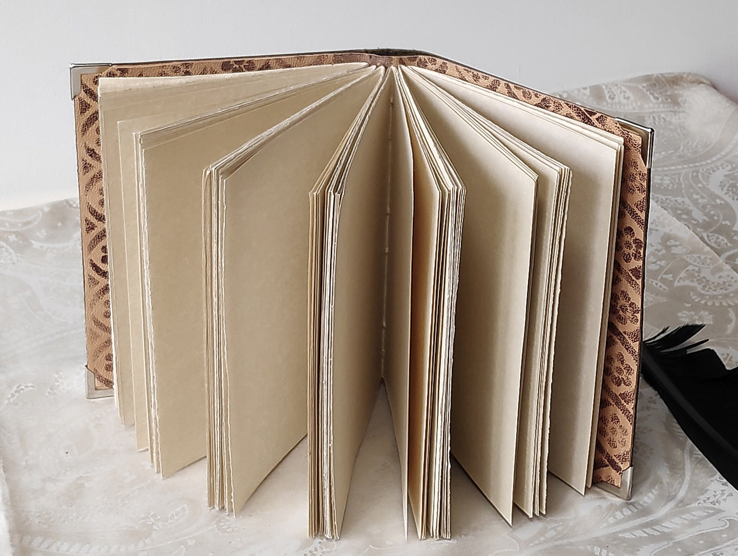 khaki leather journal, khaki-brown leather journal, pocket leather diary, blank book, pocket travel journal, vintage style pages