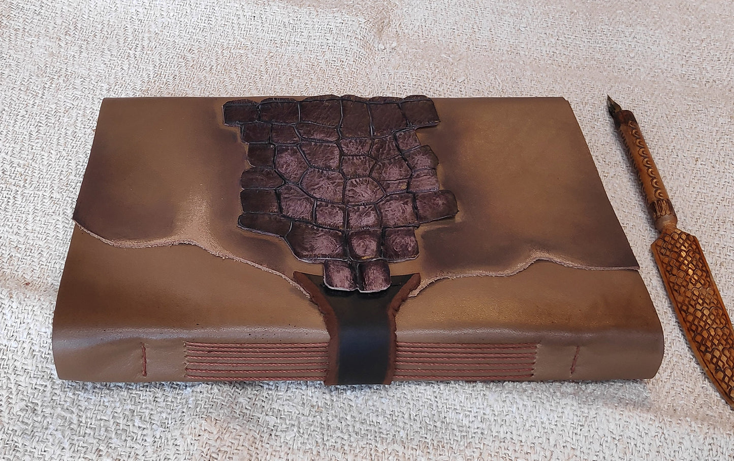 large leather journal, rustic beige leather diary, vintage style cover, handmade leather notebook, vintage style paper
