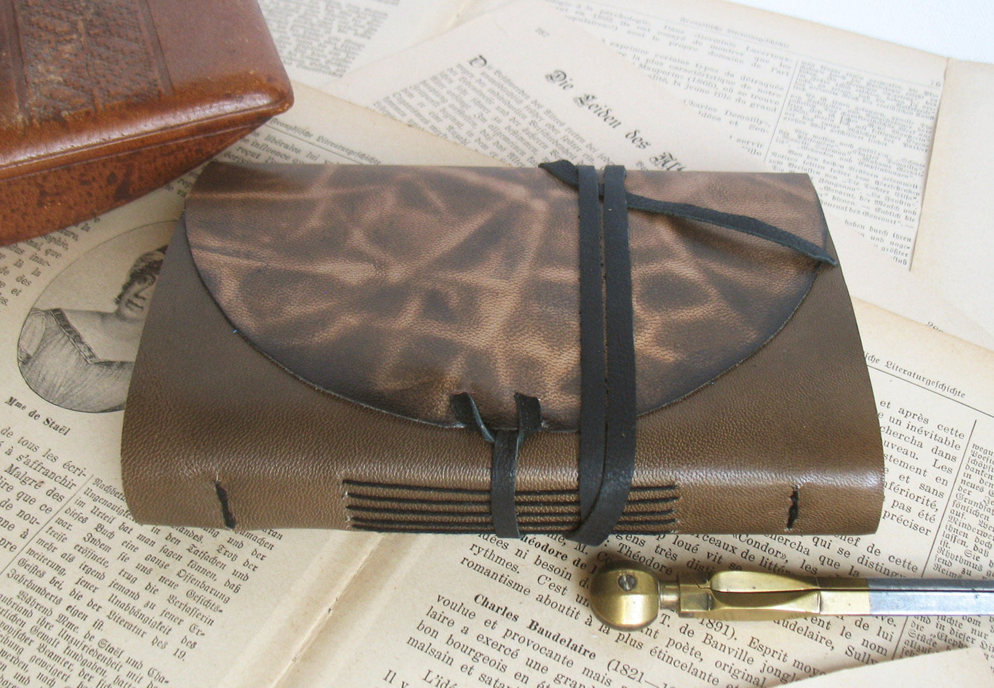 personalized brown travel leather journal, leather diary, leather notebook, pocket diary, blank book, vintage style notebook