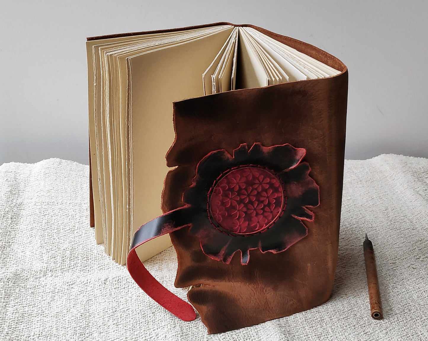 leather journal, brown journal with vintage style cover, rustic brown leather diary, large notebook, vintage style paper