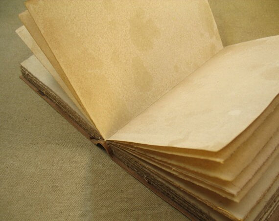 Custom Quote Leather Journal, Bible Text, Religious Script Personalized Brown Notebook, Vintage Style Faith Diary, Old Aged Paper - Believer