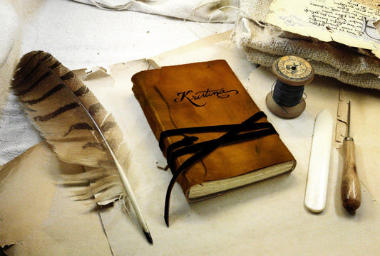 personalized leather journal, custom monogram, vintage style, travel notebook, brown journal