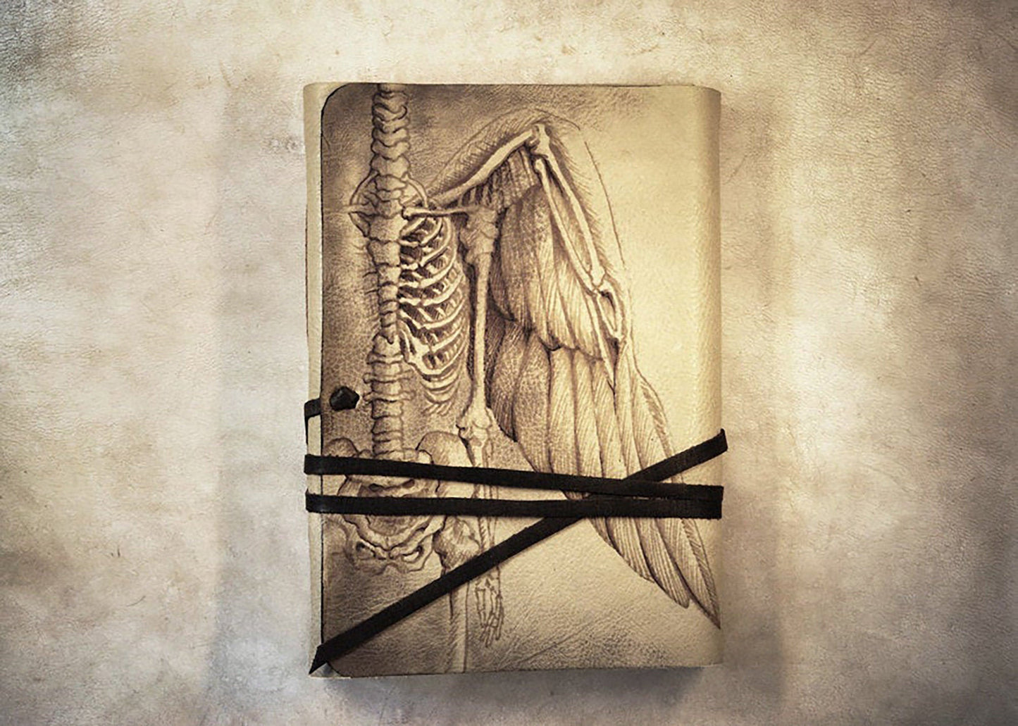 large leather journal, sketchbook, journal for drawings, gift for artist, gift for painter, blank notebook, drawing pad, Anatomy of an Angel