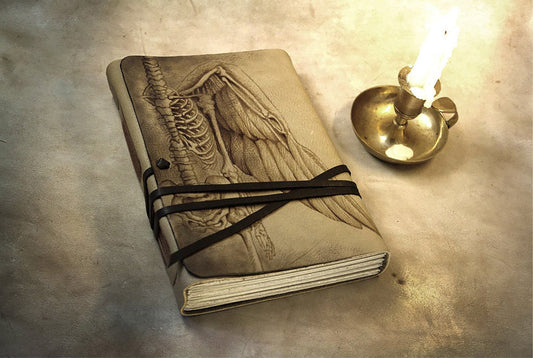 large leather journal, sketchbook, journal for drawings, gift for artist, gift for painter, blank notebook, drawing pad, Anatomy of an Angel