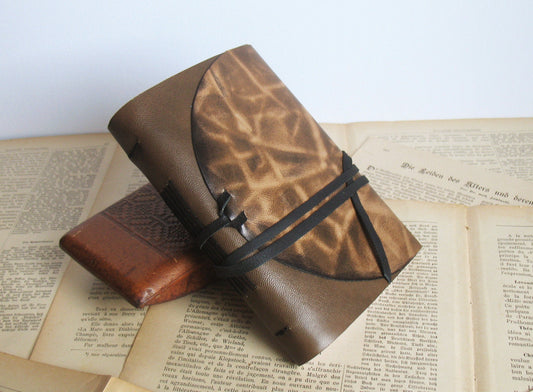 personalized brown travel leather journal, leather diary, leather notebook, pocket diary, blank book, vintage style notebook