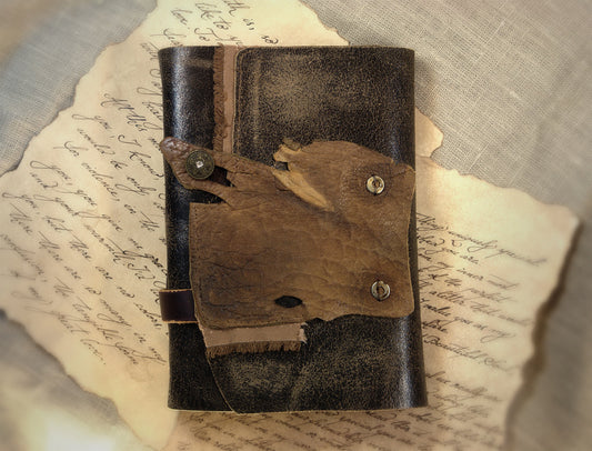 Vetus Bellatoris - Leather Journal - Handmade Art Journal , Vintage Style - Rustic Primitive Brown Leather Journal , Diary, Rugged Notebook
