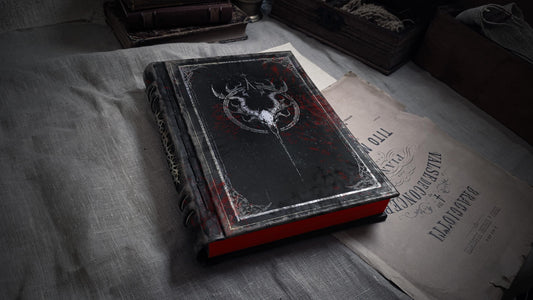 Black Grimoire - Dark Leather Journal, Unusual Leather Notebook perfect as a Forbidden Spellbook, Large Book of Shadows - Daemonis Ordinatio