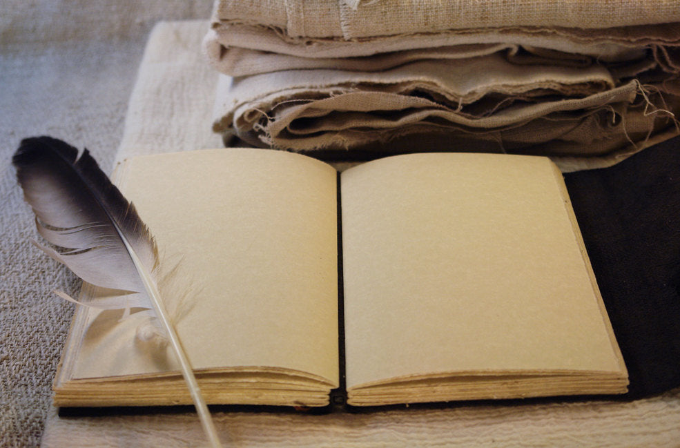 quill leather journal - feather plume - handmade leather journal, notebook diary with parchment pages