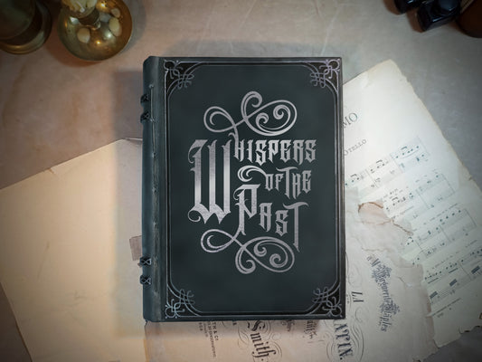 Custom Large Leather Journal with Personalized Text – Timeless Victorian-Style Family Heritage Book – High-end Luxury Gift Idea, Guest Book