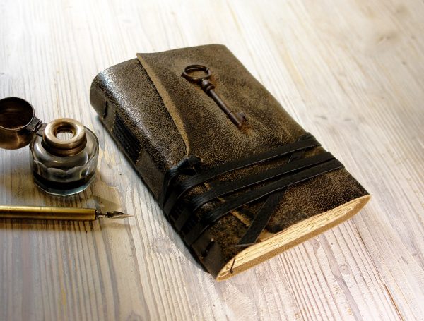 Leather Journal with Vintage Key
