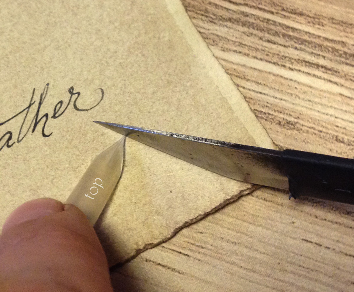 cutting the feather quill nib tip