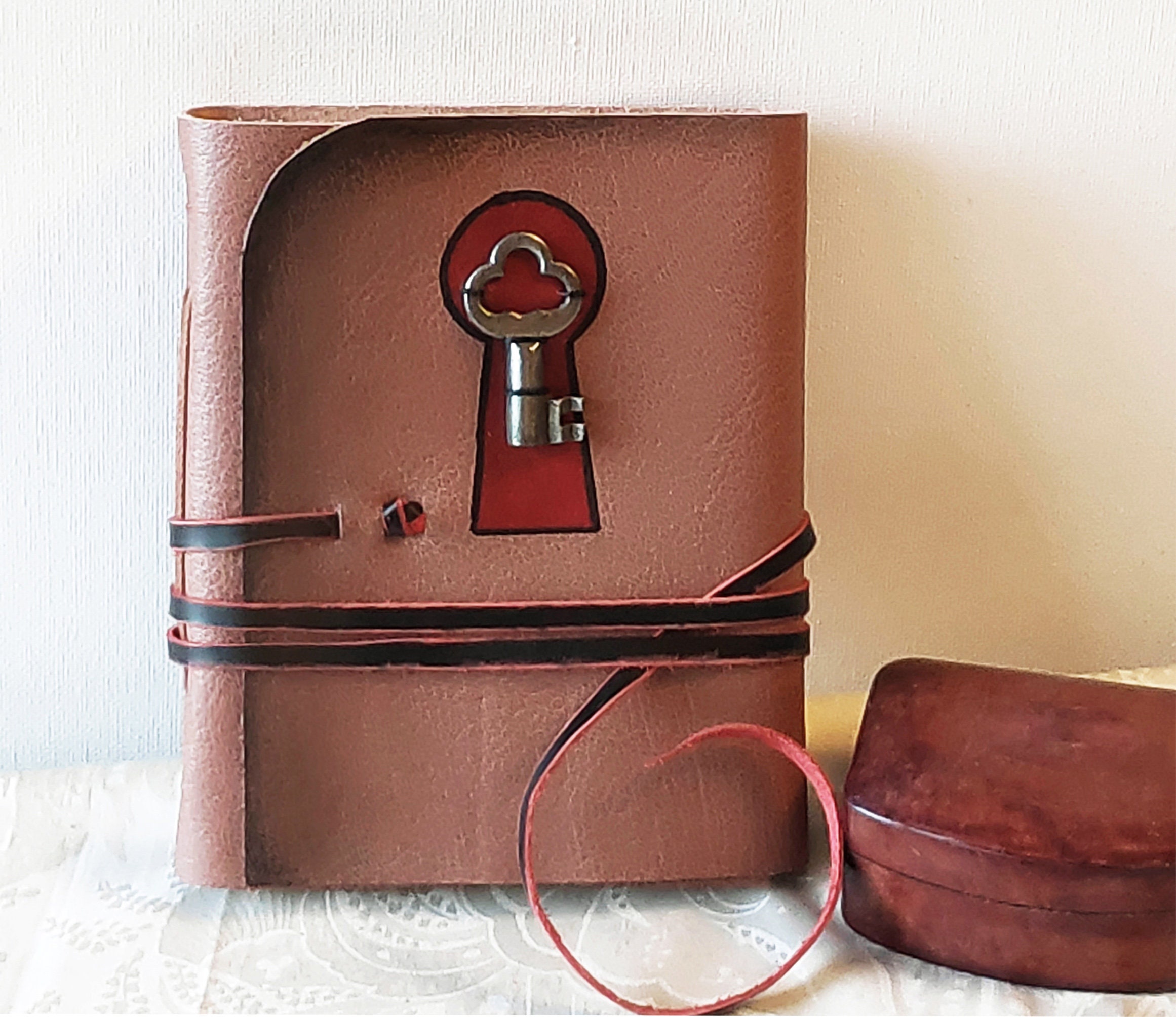 Mythrojan Medieval Goddess Leather Journal with Lock Handmade Vintage Diary 